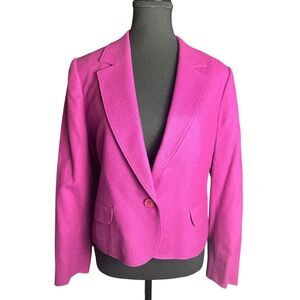 Petite Pendleton Wool Blazer Pink 12 Single Button Petite Woolen Mills‎ Fuschia